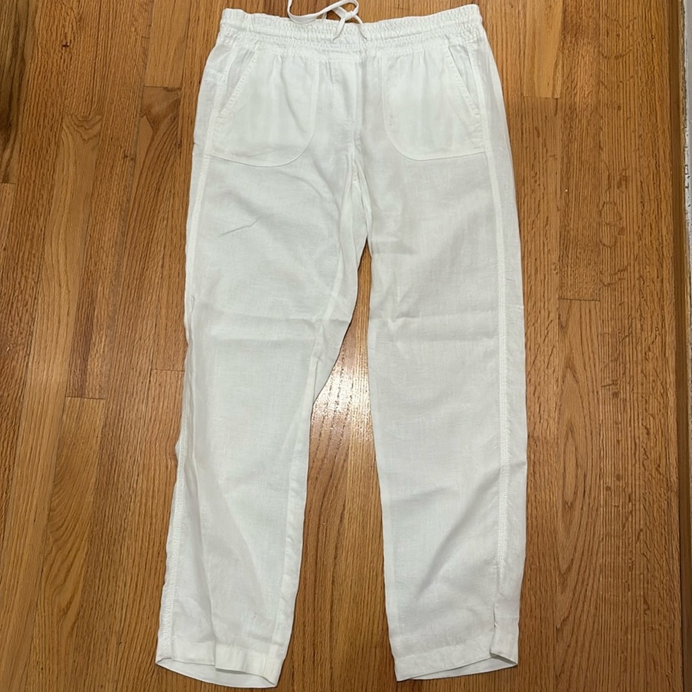 Ann Taylor loft, size 4 white pants 100% linen
